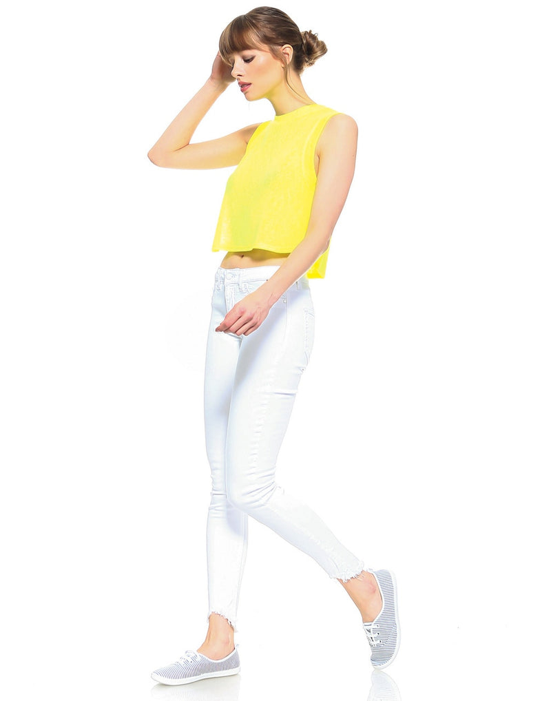 Slim Womens Cropped Skinny Fit - Optic White